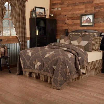 Vhc Brands Nurettin Charcoal/brown Standard Cotton Reversible Quilt In Charcoal,brown