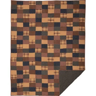 Vhc Brands Patriotic Deep Red/khaki/navy Reversible Quilt In Red;tan;navy