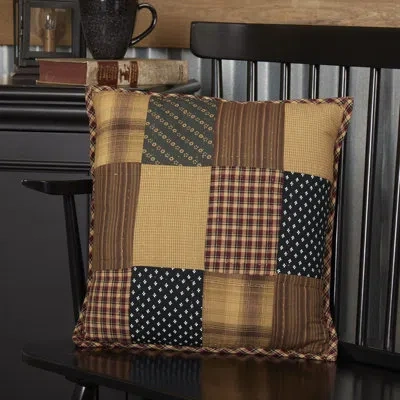 Vhc Brands Patriotic Patch Square Cotton Pillow Cover & Insert In Blue;red;tan
