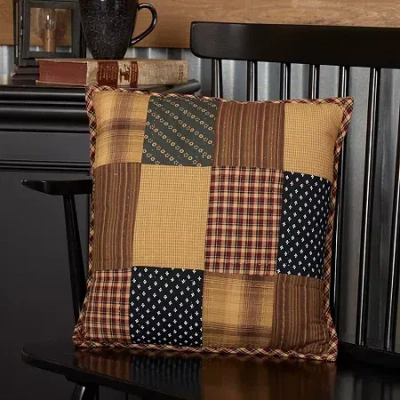 Vhc Brands Patriotic Patch Square Throw Pillow In Red