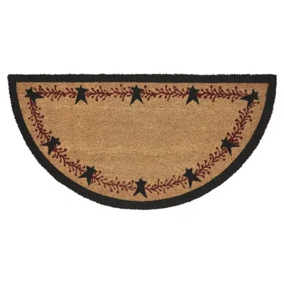 Vhc Brands Pip Vinestar Coir Rug Half Circle 16.5x33 In Black;red;tan