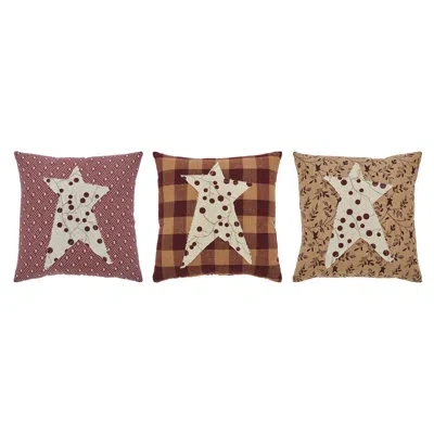 Vhc Brands Pip Vinestar Cotton Throw Square Pillow Cover & Insert In Green;red;tan