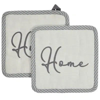 Vhc Brands Pot Holder Set In White;gray
