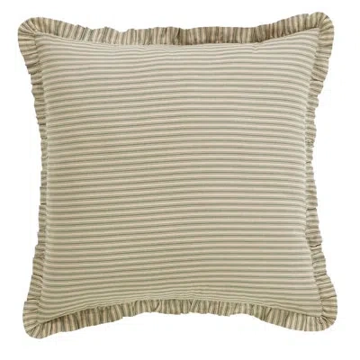 Vhc Brands Prairie Winds Khaki Farmhouse Classic Stripe Euro Sham In Green;tan