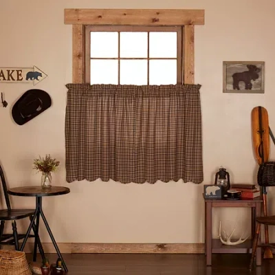 Vhc Brands Prescott 2-pc. Rod Pocket Window Tier In Brown