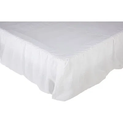 Vhc Brands Provincial Linen Natural Queen Bed Skirt 80lx60wx21 In White