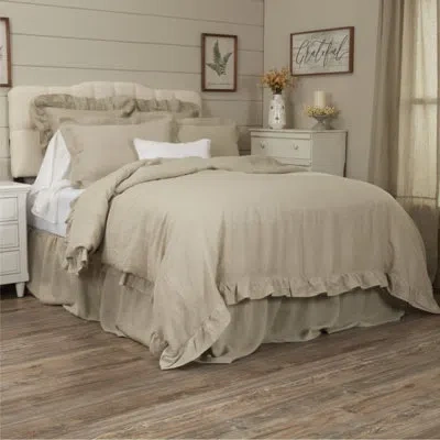 Vhc Brands Provincial Linen Natural Queen Duvet Cover In Brown