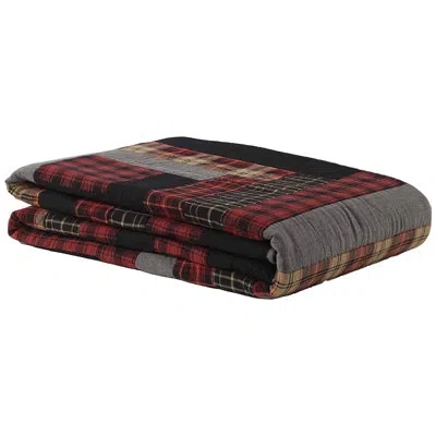 Vhc Brands Quilted Cotton Throw In Black;red;tan