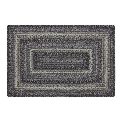 Vhc Brands Rectangle Geometric Hand Braided Area Rug In Black/white In Black,white