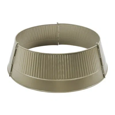 Vhc Brands Ribbed Metal Tree Collar 7.5x24x24 In Gold