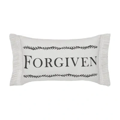 Vhc Brands Risen Forgiven Pillow 7x13 In White;gray