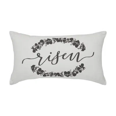 Vhc Brands Risen Pillow 7x13 In White;gray