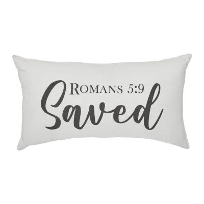 Vhc Brands Risen Saved Pillow 7x13 In White;gray
