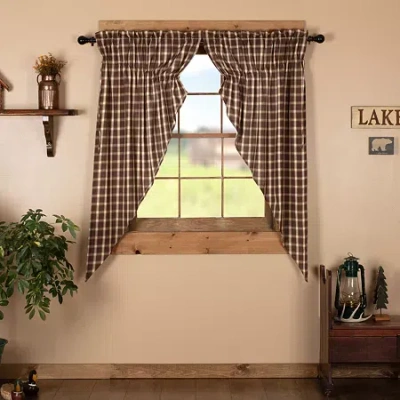 Vhc Brands Rory Prairie Rod Pocket Light-filtering Set Of 2 Curtain Panel In Brown
