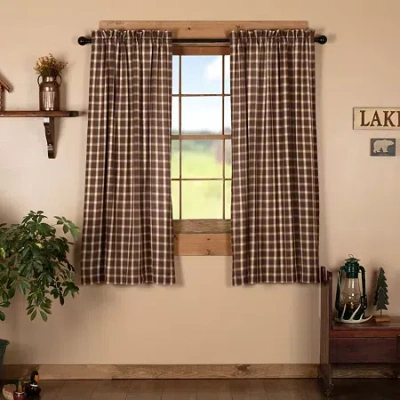 Vhc Brands Rory Rod Pocket Light-filtering Set Of 2 Curtain Panel In Brown