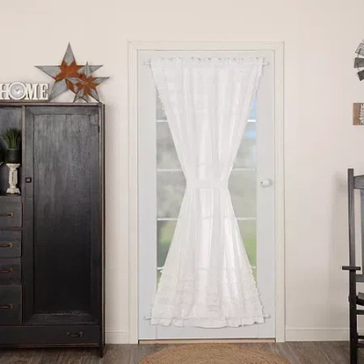 Vhc Brands Ruffle Sheer Petti Sheer Rod Pocket Single Door Panel Curtain In White