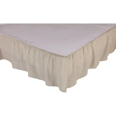 Vhc Brands Sara's Ticking Stripe 16" Bed Skirt In Black;cream