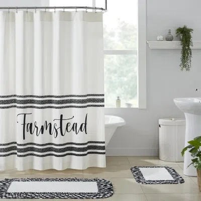 Vhc Brands Sawyer Mill 100% Cotton Single Shower Curtain In Black;white