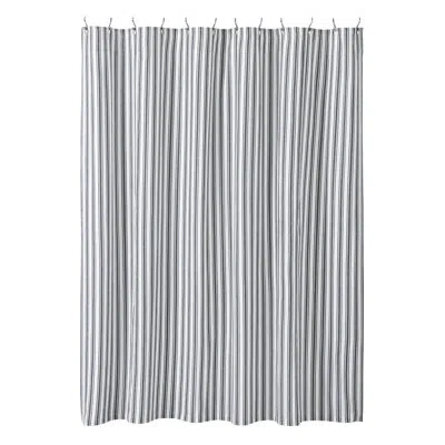 Vhc Brands Sawyer Mill 100% Cotton Striped Single Shower Curtain In Black;white