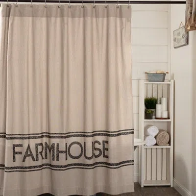 Vhc Brands Sawyer Mill Cotton Single Shower Curtain In Black;tan