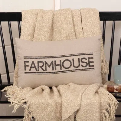 Vhc Brands Sawyer Mill Rectangular Cotton Pillow Cover & Insert In Khaki,asphalt,charcoal Gray