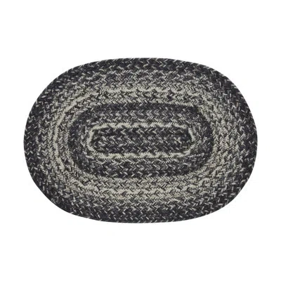 Vhc Brands Sawyer Mill Sawyer Mill Black White Jute Oval Placemat 10x15 In Black;gray;cream