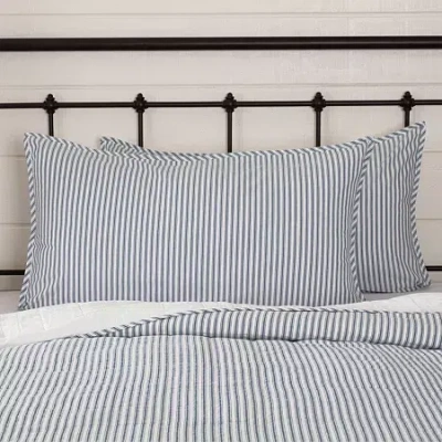 Vhc Brands Sawyer Mill Stripe Pillow Sham In Blue