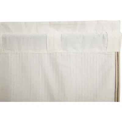 Vhc Brands Sawyer Mill Striped Cotton Tailored Window Valance In Dark Cream/coal Black/khaki In Black;cream;tan