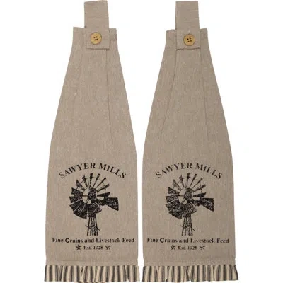 Vhc Brands Sawyer Mill Tea Towel In Black;cream;tan