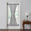 Vhc Brands Sawyer Plaid Light-filtering Rod Pocket Single Door Panel Curtain In Black