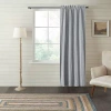 Vhc Brands Sawyer Ticking Rod Pocket Blackout Single Curtain Panel In Blue