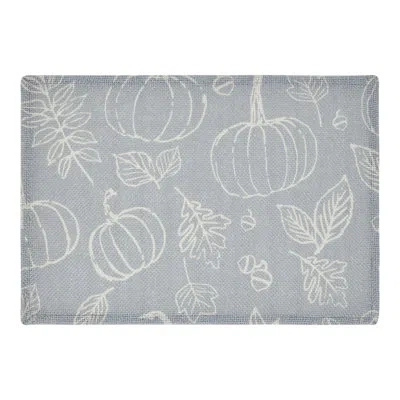 Vhc Brands Silhouette Pumpkin 100% Recycled Plastic (pet) Animals/nature Rectangle Placemat In Gray;cream