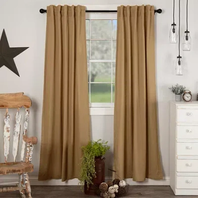 Vhc Brands Simple Life Rod Pocket Light-filtering Set Of 2 Curtain Panel In Sand