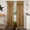 Vhc Brands Simple Life Ruffled Rod Pocket Light-filtering Set Of 2 Curtain Panel In Sand
