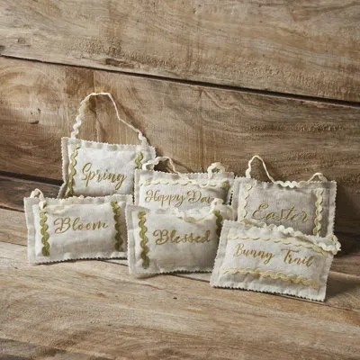 Vhc Brands Spring In Bloom Easter & Spring Bowl Fillers Set Of 6 3x5 In Black;tan