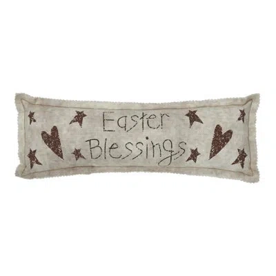 Vhc Brands Spring In Bloom Easter Blessings Pillow 5x15 In Green;yellow;tan