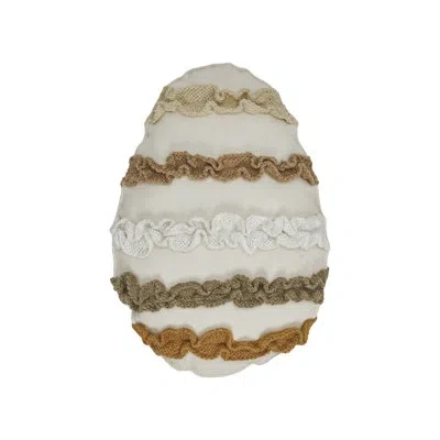 Vhc Brands Spring In Bloom Egg Pillow 10x7 In White;yellow;tan