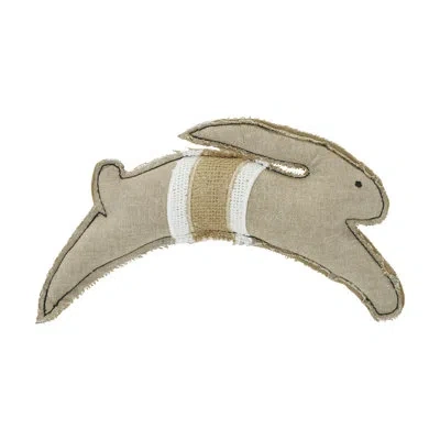 Vhc Brands Spring In Bloom Leaping Bunny Pillow 6.6x10 In Black;cream;tan