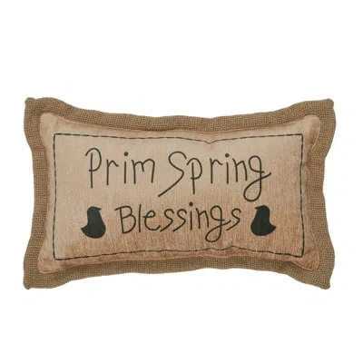 Vhc Brands Spring In Bloom Prim Spring Blessings Pillow 7x13 In Green;tan