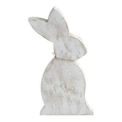 Vhc Brands Spring In Bloom Wooden Upright Bunny Silhouette W/ Twine
