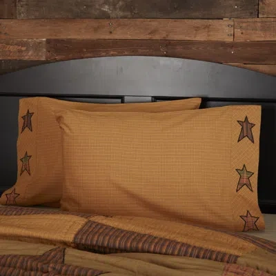 Vhc Brands Stratton 100% Cotton Pillowcase In Black;red;tan
