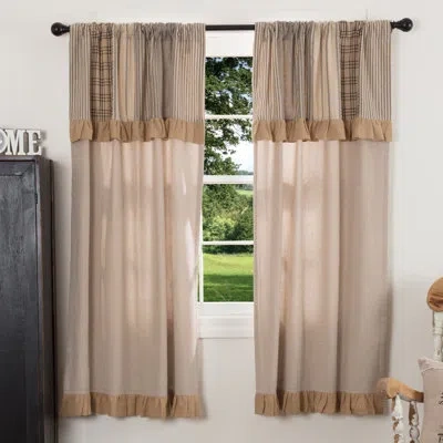 Vhc Brands Surikova 100% Cotton Room Darkening Rod Pocket Single Curtain Panel In Khaki,charcoal Gray,dark Crème