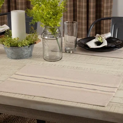 Vhc Brands Surikova 18" Cotton Placemat In Gray;cream;tan