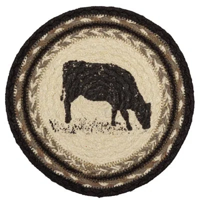 Vhc Brands Surikova Bleached Classic Tabletop & Kitchen Cow Trivet In Black;white;gray
