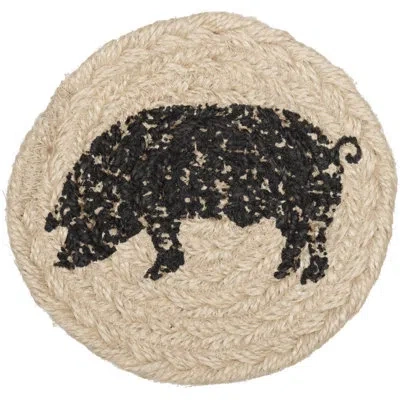 Vhc Brands Surikova Bleached Tabletop & Kitchen Coaster In Ivory,asphalt