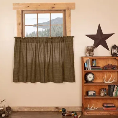 Vhc Brands Tea Cabin 2-pc. Rod Pocket Window Tier In Green