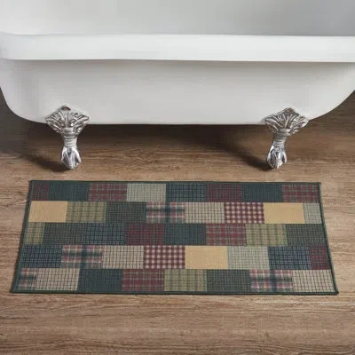 Vhc Brands Tea Cabin Bath Mat In Blue;green;tan