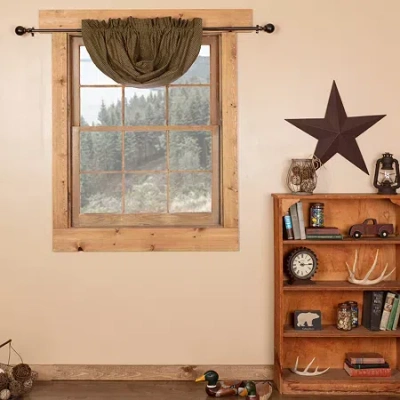 Vhc Brands Tea Cabin Light-filtering Rod Pocket Single Balloon Shade In Green