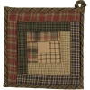 Vhc Brands Tea Cabin Patchwork Potholder In Moss Green;dark Khaki;deep Red
