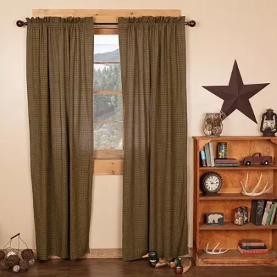 Vhc Brands Tea Cabin Rod Pocket Light-filtering Set Of 2 Curtain Panel In Green